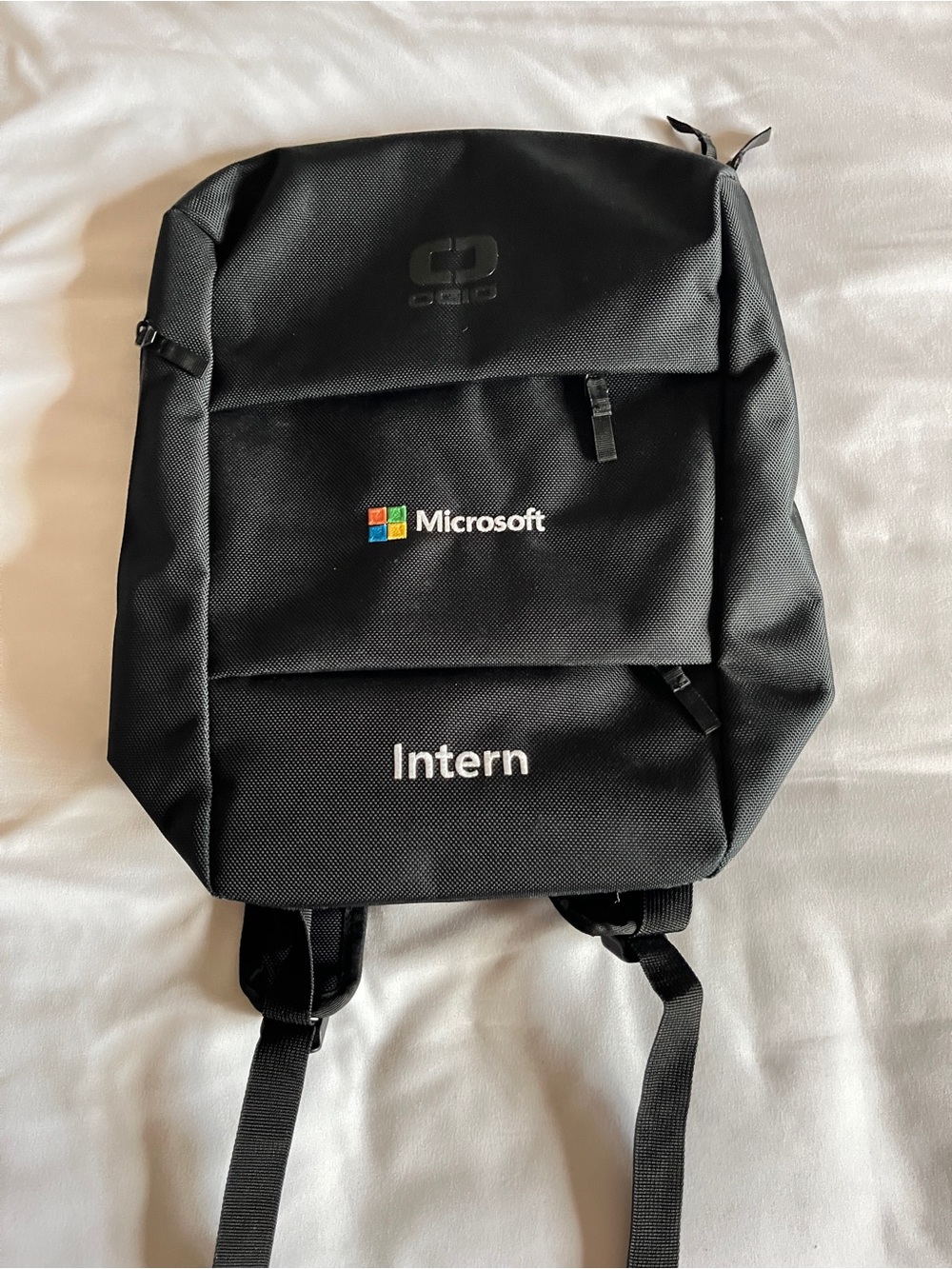OGIO Black Microsoft Intern Backpack Laptop Bag Compact Zippered Pockets